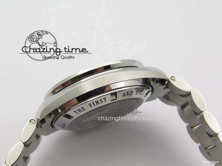 0118 Speedmaster MoonWatch  Apollo 16 Black Dial On SS Bracelet Supportive 8231